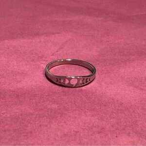 Silver Moon Phase Ring